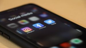 social media icons on smartphone