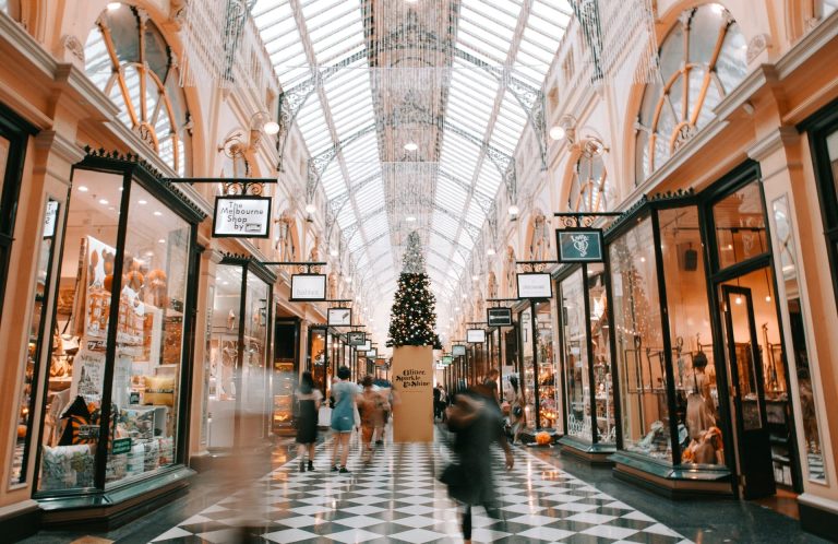 Festive Shopping Arcade In Melbourne